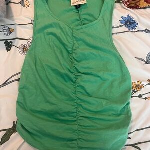 Green scrunch tank top.